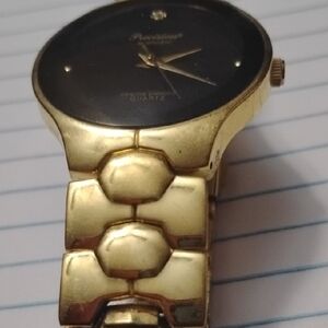 Gold Watch with Black Dial